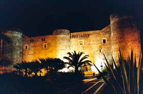 Ursino Castle at night